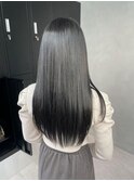 髪質改善_ブルーブラック_タイトストレート