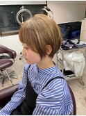 大人可愛い20代30代40代黒髪前下がりショートボブ丸みショート◎