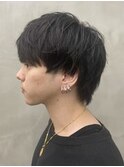 ウルフカット襟足かき上げヘアツイストスパイラルパーマウルフ