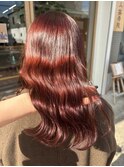 レッド/暖色カラー/近鉄奈良/ダブルカラ/髪質改善トリートメント