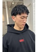 短めマッシュショート×無造作パーマ