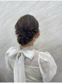 アップヘア／ふわふわ／ヘアセット／結婚式