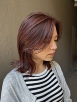 レックスヘアーインターナショナル(ReX HAIR INTERNATIONAL) 【中野倫大朗】ボルドーブラウン×ボブ 伸ばしかけヘア