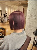 タッセルボブ ボルドー ワインレッド20代30代大人可愛い髪質改善