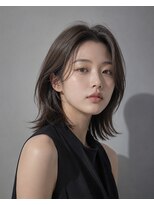 ヘアーメイク スリー(Hair Make 3) ミディアム成人式髮型シルバーアッシュ髪型ショート40代髪型