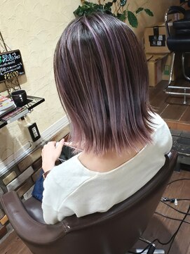 サムブリッジ(SOMEBRIDGE) ★ハイライトバレイヤージュ ピンク   ボブ★【SOMEBRIDGE亀有】