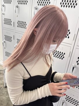 サンク 原宿 表参道(cinq) ミルクティーベージュダブルカラーインナーカラーケアブリーチ