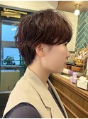 カールセミディシアカラー姫カットダークアッシュショート