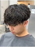 マッシュスパイラルパーマツイストスパイラル波巻きメンズ