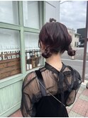 お呼ばれヘア／ツインアレンジ／ツインお団子ヘア