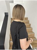 YOKE 切りっぱなしボブ大人ボブミルクティーベージュハイトーン
