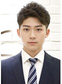 好印象◎メンズビジネスアップバングくせ毛ショート