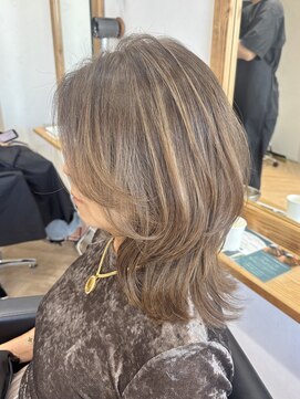 ハーツ(Heart's) 白髪ぼかし脱白髪染めミディアムレイヤー40代50代60代