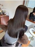 艶髪ストレートロングレイヤーミディアム髪質改善ストレートヘア