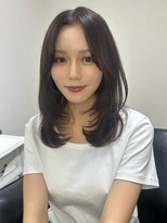クレム 博多駅店(ChLem)&nbsp;レイヤー　ミディアムレイヤー　ココアブラウン　艶髪　顔まわり