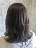 外ハネウェーブ×ミルクティーグレージュ