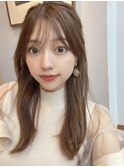 韓国くびれヘア/フェミニンロング/韓国ヘア/チェリーブラウン