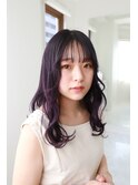 ふんわりカール艶髪大人ガーリーラベンダー小顔レイヤー