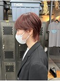 【GEEKS渋谷】シースルーマッシュウルフ/ワインレッド/韓国風