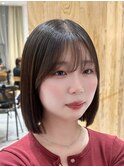 韓国ボブタッセルボブ縮毛矯正トリートメントカラー透明感カラー
