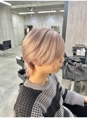 メンズブリーチカラーホワイトピンクベージュハイトーン髪質改善