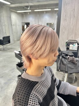 ラフィット 香椎(lafit) メンズブリーチカラーホワイトピンクベージュハイトーン髪質改善