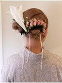 生花ヘアアレンジ