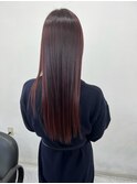 大人シアーベージュミニウルフボブミディアムレイヤー