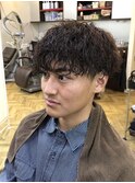 波巻きパーマ刈り上げマッシュ