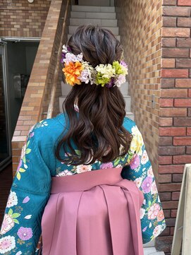 テトラ バイ ネオリーブ 横浜西口店(tetra by neolive) 卒業式　ヘアセット　ハーフアップ　袴着付け　ゆる巻き　横浜★