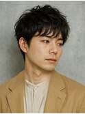 ショートセンターパート×ラルフカールの大人の抜け感