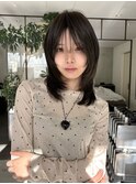ひし形レイヤーボブハッシュ/顔周り/オリーブベージュ/銀座
