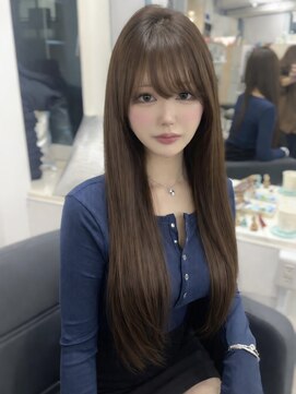 マーシュ 梅田(marshu) ブリーチなし/milkbrown/顔周りカット/爆美女風カラー/吉岡style