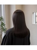 地下風縮毛矯正レイヤーカット艶髪ストレート