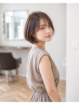 バグズ ヘアデザイン 桔梗が丘店(Baguz HAIR DESIGN) 前下がりショートボブ×シースルーバング×小顔ボブ