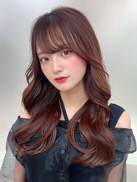 エイミーバイアフロートザガーデン 浦和店(amie by afloat the garden) ロングくびれレイヤーカット【浦和】フレンチバング/ピンク