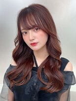 エイミーバイアフロートザガーデン 浦和店(amie by afloat the garden) ロングくびれレイヤーカット【浦和】フレンチバング/ピンク