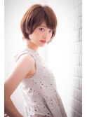 ショートウルフルーズヘアレイヤーミディアムオリーブカラー