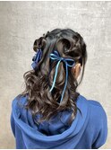 ヘアセット/ヘアアレンジ/ヘアメイク/ハーフアップ/前髪カット