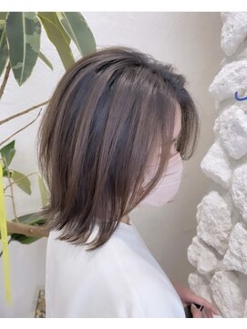 モアナ バイ ヘッドライト 沖縄豊見城店(Moana by HEADLIGHT) Moana【豊見城】#バレイヤージュ#ミディアムボブ#ベージュカラー