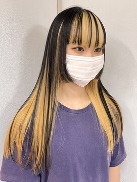 ヘアー アレス(hair ales) アンブレラカラー　抜きっぱなし　コントラストカラー　ブリーチ