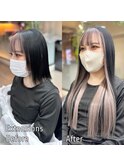 フェイスフレーミングインナーカラー×人毛シールエクステ
