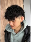 ツイスパ 波巻き ハイライト パーマ