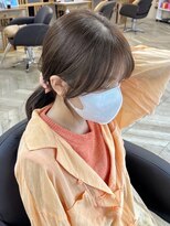 〇顔まわりカット 韓国ヘア おくれ毛 透明感カラー