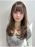 ミニウルフレイヤーカット顔周り前髪韓国ミディアムロング/原宿