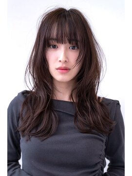 ドットハリス(.Hallis) 大人韓国ロングレイヤー/2wayバング/アッシュベージュ/ウルフ