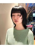 暗髪ウルフレイヤーカット艶髪美髪レイヤーウルフ