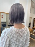 Say.ショートボブホワイトグレージュミニウルフ細めハイライト