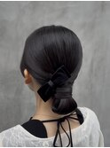 タイトシニヨン　ヘアセット　結婚式　まとめ髪　ヘアアレンジ