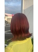 大人可愛いミディアムヘアー、ダブルカラー